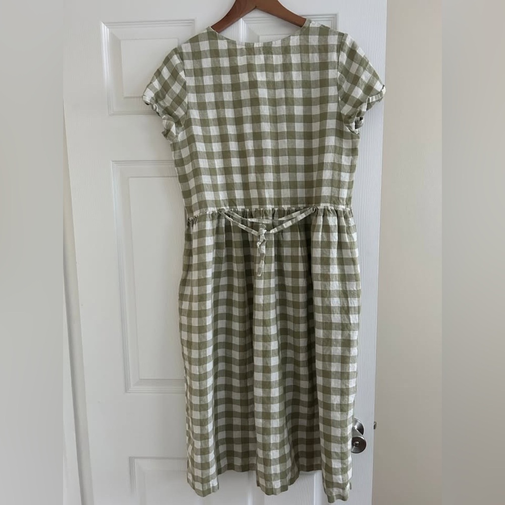 notPERFECTLINEN Midi Mama-2 Short Sleeve Linen Dress - Picture 2 of 2